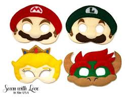 Mario Friends Face Masks Nintendo Masks Mario Luigi Bowser Princess Peach Mario Party Mask Dress Mario Bros Costume Bowser Costume Mask Party