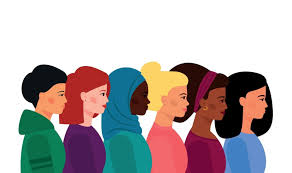 A group of girls of diverse nationalities, with different skin and hair  colors. 2692051 Vector Art at Vecteezy