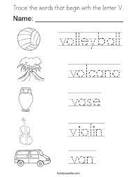 We have a list of the places starting with v plus the meaning and an example. Trace The Words That Begin With The Letter V Coloring Page Twisty Noodle