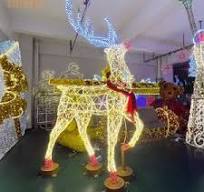 Outdoor Electric LED Reindeer Christmas Decorations 3D Motif Lights