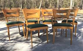 Set Of 6 Heywood Wakefield Dog Bone 1554 Chairs W 1 Arm Chair Mcm 1957 Original Midcenturymodern Heywordwakerfield Chair The Originals Heywood Wakefield
