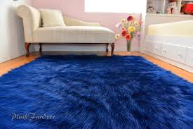 Not available for pickup and same day delivery. Navy Blue Rich Luxurious Shaggy Rectangle Area Rug Nonslip Suede Backing Faux Fur Shaggy Long Plush Acry Shaggy Rug Living Room Blue Carpet Rugs In Living Room