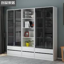 By adding glass doors, you can also protect your books and other items, improve our home's indoor air quality, simplify our cleaning routine, and even add a stylish design element to your rooms. Nordic Minimalist Modern Two Door Bookcase Combination Glass Door Floor To Ceiling Two Bookshelf Bookcase Storage Shelf Cabinet