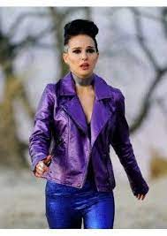 Celeste Vox Lux Natalie Portman Purple Jacket Purple Leather Jacket Purple Jacket Leather Jacket