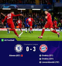 Olympique lyonnais bayern munich vs. Chelsea 0 3 Bayern Lewy Gnabry Smash Blues To Have Ucl Last 8 Spot In Sight All Football