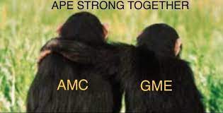 Apes and baby apes are making waves. Amc And Gme Are Here To Stay Ape No Fight Ape
