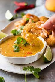 Coconut Shrimp Prawns With Spicy Thai Mango Sauce Recipe Coconut Shrimp Mango Sauce Recipetin Eats
