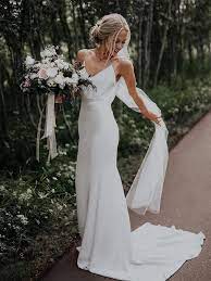 Simple Wedding Dresses Marvelous Tulle Stretch Charmeuse Spaghetti Straps A Line Wedding D Minimalist Wedding Dresses Wedding Dresses Lace Boho Bridal Dress