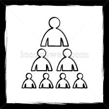 Organizational Chart With People Sketch Icon