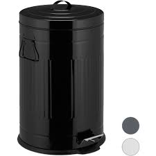 Brabantia mülleimer »newicon schwarz 20 l«. Treteimer Retro 20l Inneneimer Aus Kunststoff Runder Edelstahl Tretmulleimer Gross Bad Und Kuche Schwarz 410025613410446