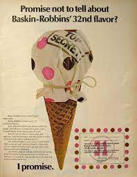 1970 Vintage Baskin Robbins Ice Cream Ad 32nd Flavor Vintage Food Ads Other Vintage Ice Cream Baskin Robbins Baskin Robbins Ice Cream