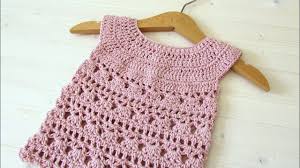 How To Crochet An Easy Lace Baby Dress Baby Lace Dress Crochet Baby Dress Crochet Baby Clothes