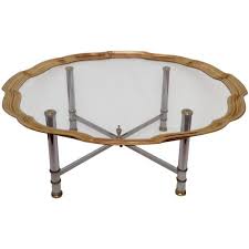 Labarge Scalloped Brass Glass Coffee Table Coffee Table Table Glass Coffee Table