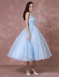 Hochzeitskleider kurz + petticoat = super look. Blaue Hochzeitskleid Kurze Tull Vintage Brautkleid Neckholder Ruckenfreie Ball Kleid Cocktailkleid Tee Lange Partykleid Milanoo Milanoo Com