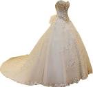 iluckin Women's Ladies Princess Wedding Dresses Rhinestone Pearl ...