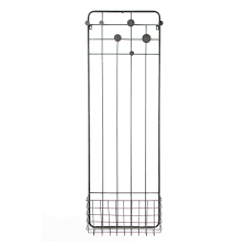 25w x 4.4d x 4h. Tall 59 In Industrial Wall Mounted Metal Coat Rack 8 Hook Storage Basket Hall