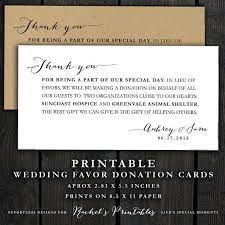 Check spelling or type a new query. Printable Wedding Donation Favor Cards Wedding Thank You Note Donations Favors Cards Diy Wedding Donations Donation Wedding Favors Simple Wedding Favors