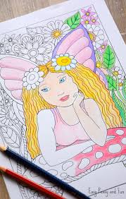 Hard fairy coloring pages for adults : Little Fairy Coloring Page Easy Peasy And Fun