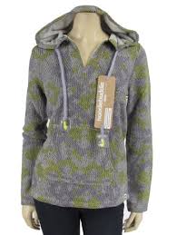 Hoodie Buddie Purple Gray Knit Pullover Poncho Sweatshirt With Built In Earbuds X Small
