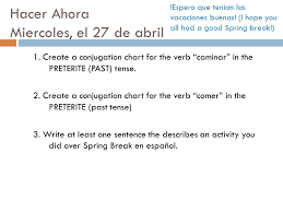 hacer ahora miercoles el 27 de abril 1 create a