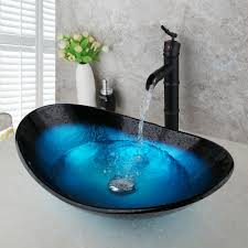 oval bathroom/kitchen tempered glass