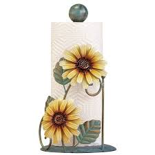 Collections Etc Metal Sunflower Paper Towel Holder Yellow Walmart Com Paper Towel Holder Sunflower Home Decor Sunflower Kitchen