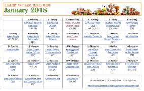 Healthy Meal Plan For January Healthy Menu Plan Pritntable