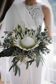 Arctic White King Proteas Protea Bouquet Wedding Protea Wedding Labor Day Wedding