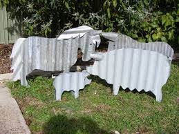 Pony Donkey And Pigs Created From Recycled Corrugated Iron Metal Garden Art Metal Yard Art Iron Art