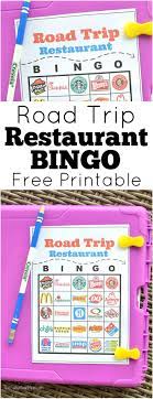 Road Trip Restaurant Bingo Free Printable Road Trip Bingo Road Trip Trip