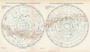 Constellations Map Antique Star Chart Astronomy Northern