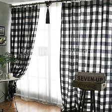 Black And White Checkered Sheer Curtains 93 49 One Panel Classic Black And White Check Energy Saving Curtain Plaid Curtains Colorful Curtains Yellow Curtains