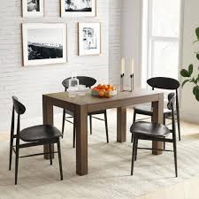 Get 5% in rewards with club o! Nathan James Parson 30 In Dark Brown Sturdy Solid Wood And Antique Wire Brushed Finish Rustic Modern Kitchen Or Dining Table 41101 The Home Depot