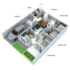Desain rumah 3 kamar tidur 1 kamar mandi. Desain Dan Denah Rumah Mungil 3 Kamar Tidur Tanah 70 M2 Ruangnya Terasa Nyaman Homeshabby Com Design Home Plans Home Decorating And Interior Design