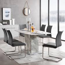 All our wooden furniture designs. Nouvaro Marble Top Dining Table In Grey Paper With 6 Chairs Sale