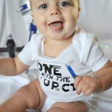 Baby Boy 1st Birthday One With the Force Shirt