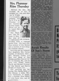Marjorie Spencer Plummer Rites Thursday