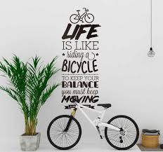 Motivational words, biking, cycling, bike art sticker. Life Is Like A Bicycle Text Sticker Tenstickers