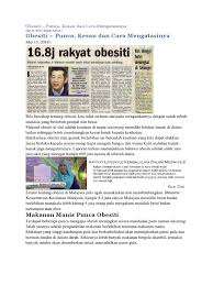 Antara punca utama adalah kebocoran. Obesiti Artikel 1