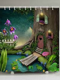 Maybe you would like to learn more about one of these? Wonderland Tree House Printed Waterproof Shower Curtain Lighted Canvas Canvas Wall Art Prints