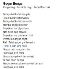 Siapakah kini plipur lara nan setia dan perwira siapakah kini pahlawan hati pembela bangsa sejati. Gugur Bunga Not Python
