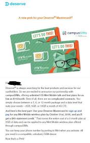 Check spelling or type a new query. Deserve Credit Card Offer Provides 45 Statement Credit For New Lines Free 3 Months 2gb Month Mintmobile