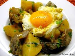 Carciofi Patate E Uovo All Occhio Di Bue Carciofi Ricette Ricette Carciofi Ripieni