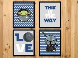 Mandalorian Boys Nursery Baby Yoda Print Mandalorian Nursery Etsy Boy Nursery Nursery Nursery Themes