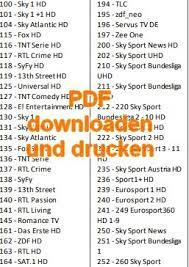 Ihre senderliste wird praktisch für sie vorsortiert. Sky Receiver Senderliste Programmbelegung Pdf Zum Downloaden