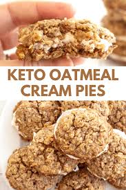 These Homemade Low Carb Keto Oatmeal Cream Pies Are A Show Stopper They Are Made With A Sweet And Tender C In 2020 Best Low Carb Recipes Low Carb Cookies Keto Oatmeal