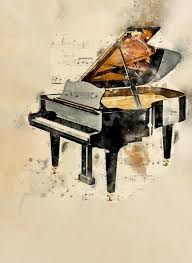 Piano Watercolour Print Piano Music Poster Poster Of Piano Watercolor Piano Art Sheet Musical Pos Piano Art Music Painting Music Artwork