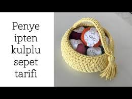 Penye Ipten Kulplu Sepet Yapimi Part 1 Youtube Sepetler Tig Isleri Orgu