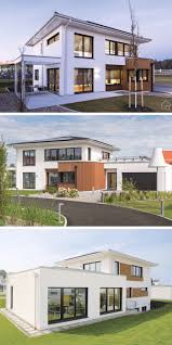 Moderne Stadtvilla Mit Garage Putz Fassade Weiss Walmdach Haus Ideen Mit Grundriss Stadtvilla Haus Haus Ideen