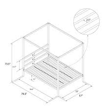 The dhp rosedale metal canopy queen bed is a sleek and modern bed with dramatic presence. Dhp Modern Canopy Bed With Built In Headboard Full Size Gold In Dubai Uae Whizz Beds